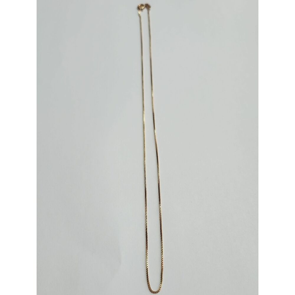 Ross-simons Gold Tone Over Sterling Box Chain Necklace 17" Length